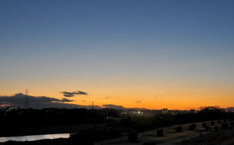 多摩川の夕暮れ